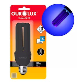 Lâmpada Fluorescente Luz Negra 3u 20w 127v Efeito Neon