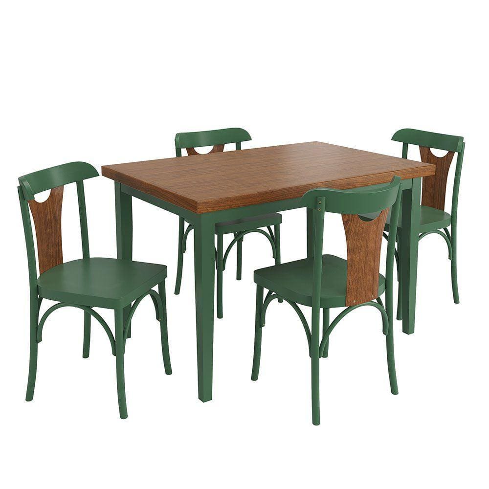 Conjunto Sala de Jantar e Cozinha Com 4 Cadeiras Y Madeira Maciça