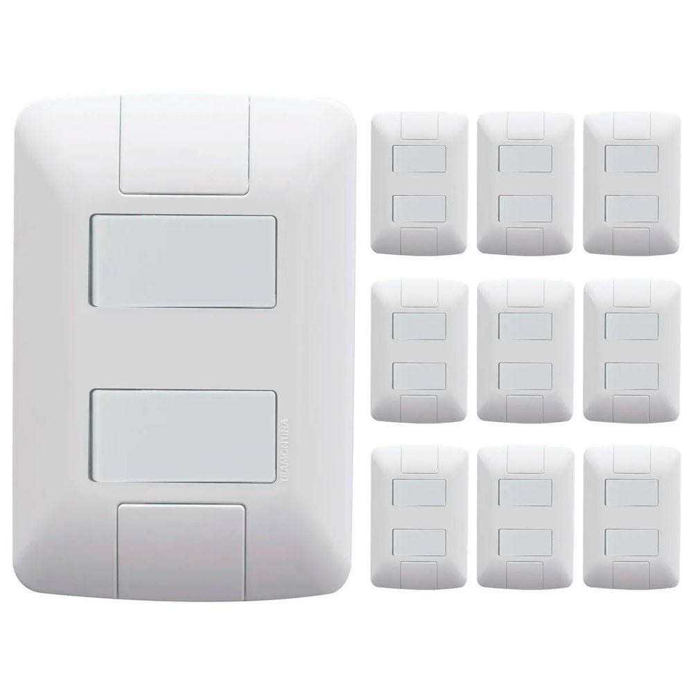 Kit 10 Cj 4x2 2 Interruptor Simples Tramontina Aria 6 A 250V