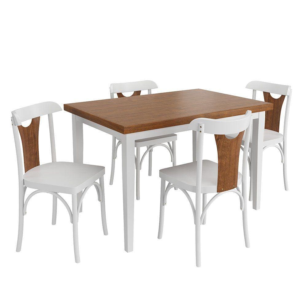 Conjunto Sala de Jantar e Cozinha Com 4 Cadeiras Y Madeira Maciça