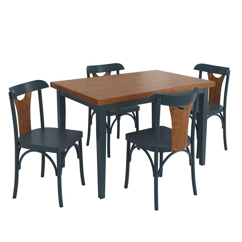 Conjunto Sala de Jantar e Cozinha Com 4 Cadeiras Y Madeira Maciça