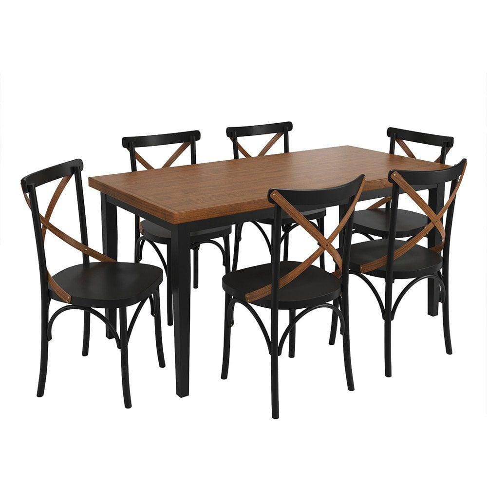 Conjunto Sala de Jantar e Cozinha Com 6 Cadeiras X Madeira Maciça