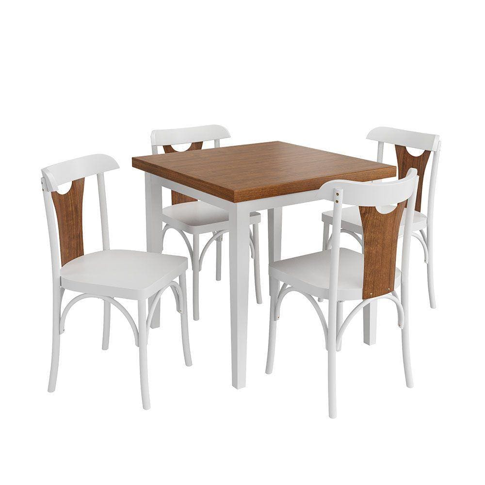 Conjunto Sala de Jantar e Cozinha Com 4 Cadeiras Y Madeira Maciça