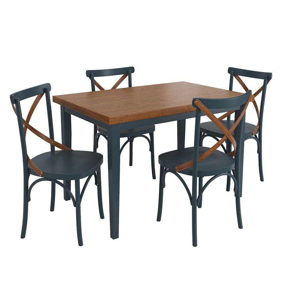 Conjunto Sala de Jantar e Cozinha Com 4 Cadeiras X Madeira Maciça