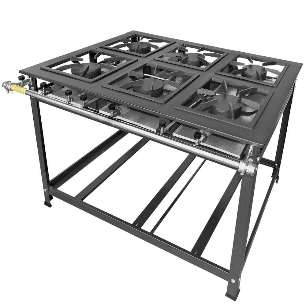 Fogão Industrial 6 Bocas Luxo Alta Pressão MR Fogões 40x40 P8