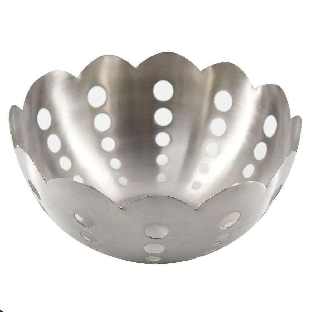 Kit 2 Fruteiras Cesto De Mesa Em Aço Inox 24 Cm Importada Indiana