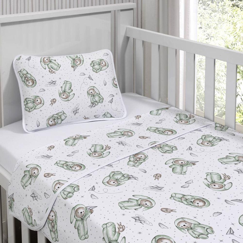 Jogo de Cama Tecebem Malha Mini Cama(Montessoriana)Yan 3 Peças Branco