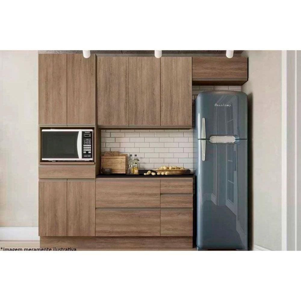 Cozinha Modulada Completa Maxxi 5 Peças C5p48 Nogal