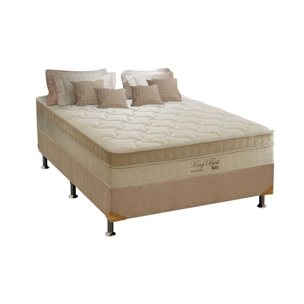Cama Box King: Colchão Molas Ensacadas Anjos Masterpocket King Best + Base Crc Suede Clean(193x203)
