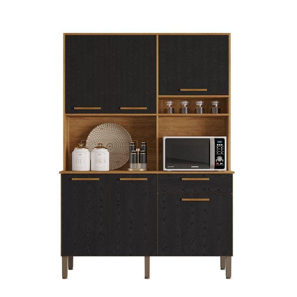 Armário Cozinha New Siena Salleto Cinamomo - Preto