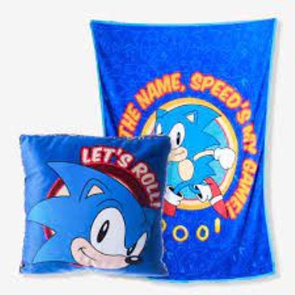 Kit Almofada + Manta infantil - Sonic