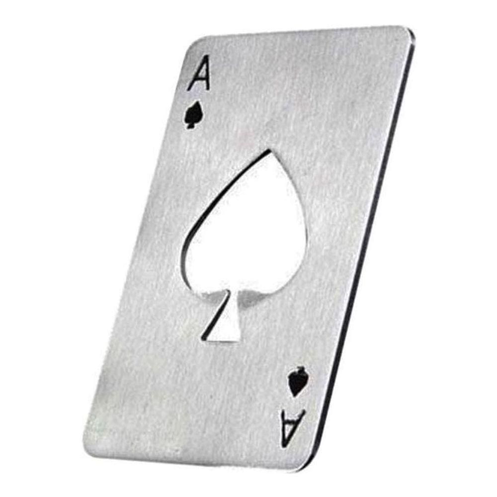 Abridor de Garrafa Aço Inox - Formato Carta Baralho
