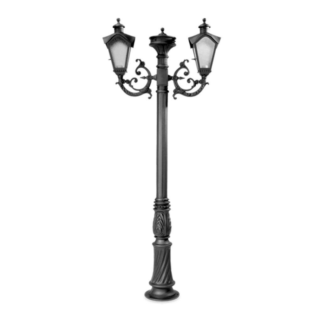 Poste Para Jardim Colonial Sinha Alumínio Preto 2E27 2,54M 15001/2 G