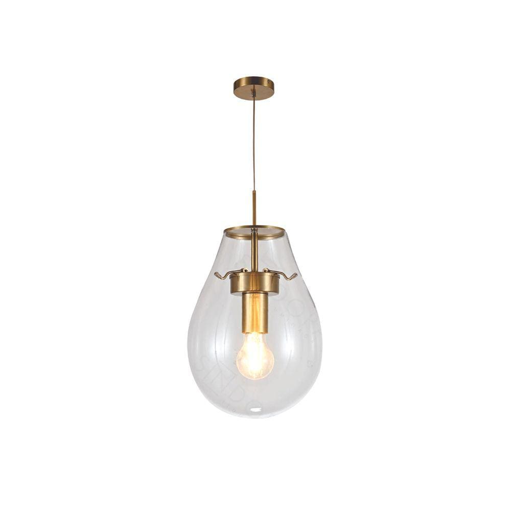 Pendente Metal Bronze Vidro Transparente 30cm 1E27