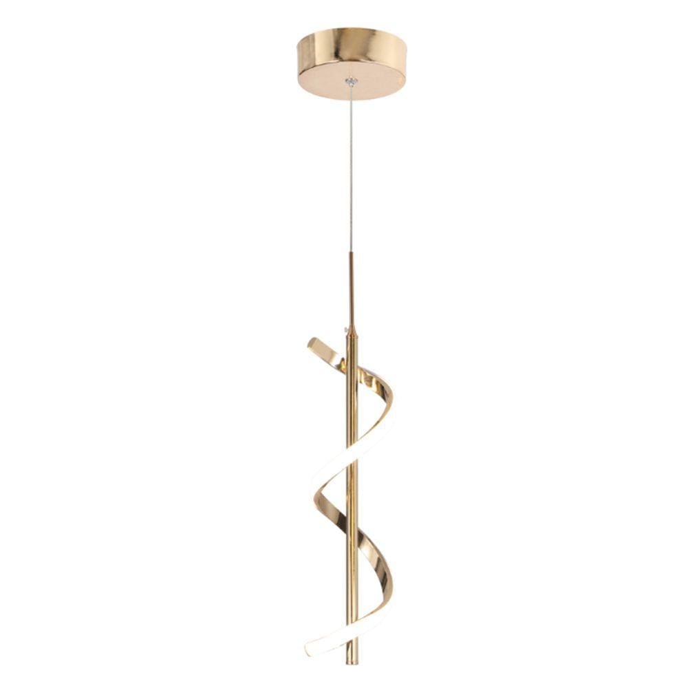 Pendente Espiral Dourado 37cm Led 10W 4000K Bivolt