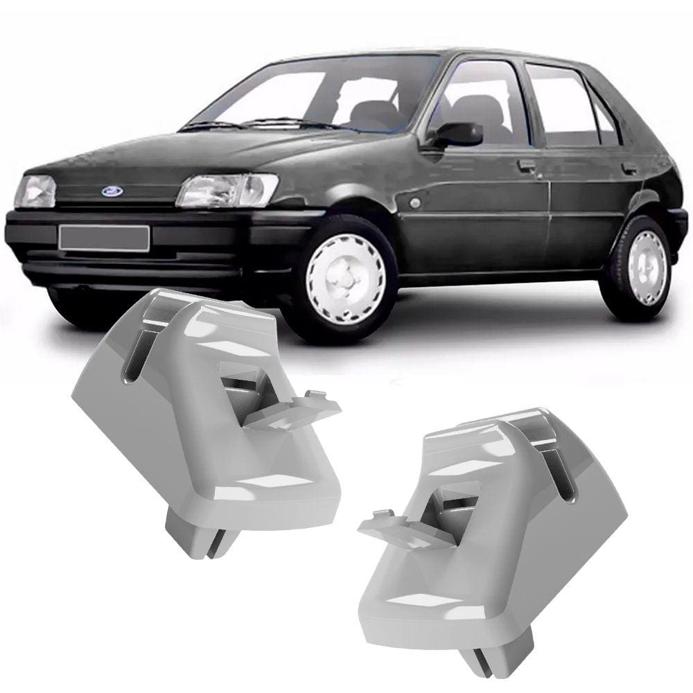 Kit 2 Grampos Presilhas Suporte Cinza Quebra Sol Fiesta 94 95