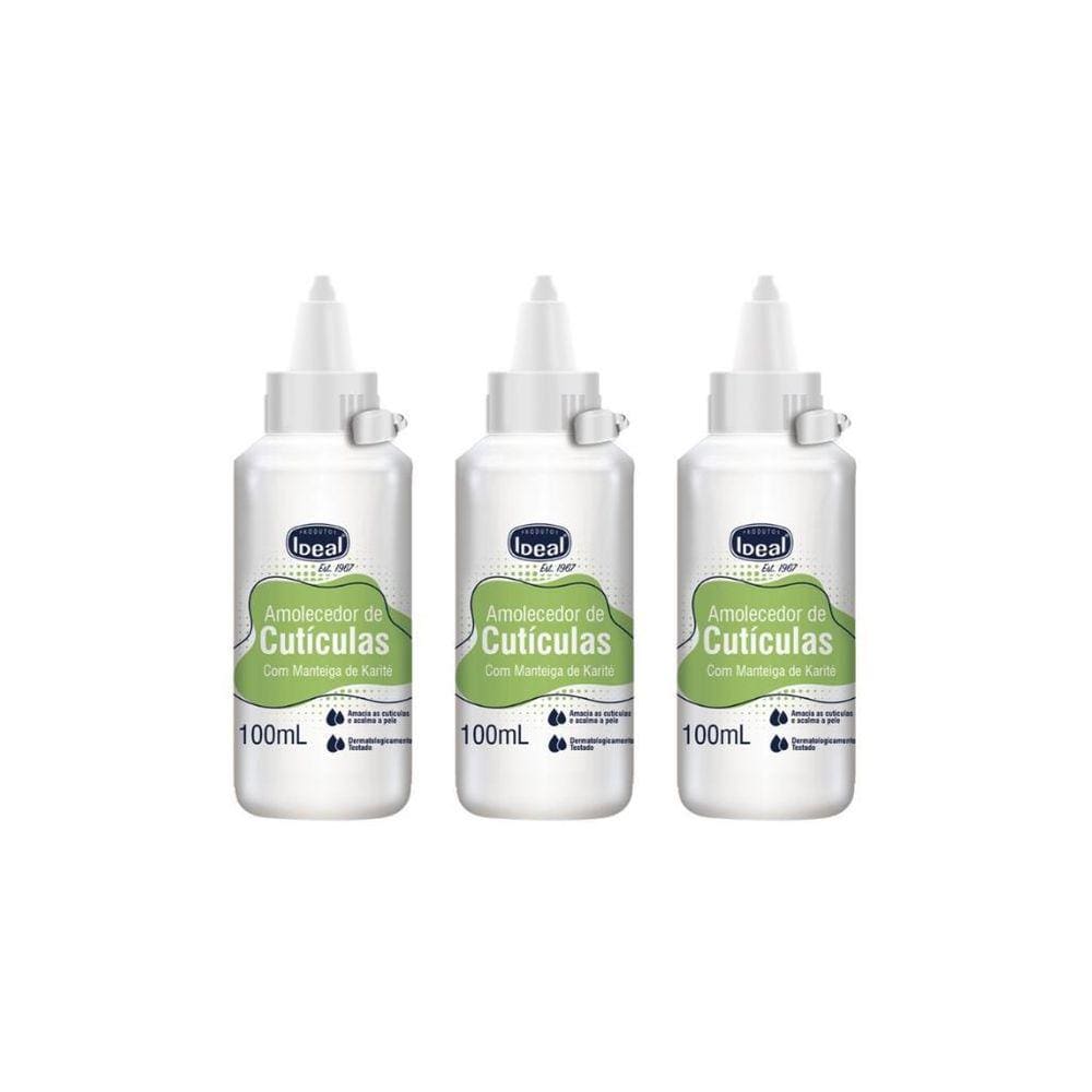Amolecedor De Cutículas Ideal Karite 100Ml - Kit Com 3Un