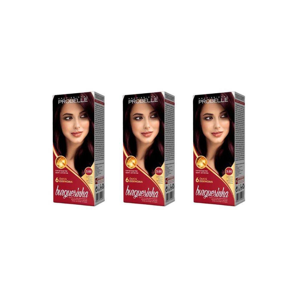 Coloraçao Probelle Burguesinha 3.66 Casta Esc Verm Inten-3Un