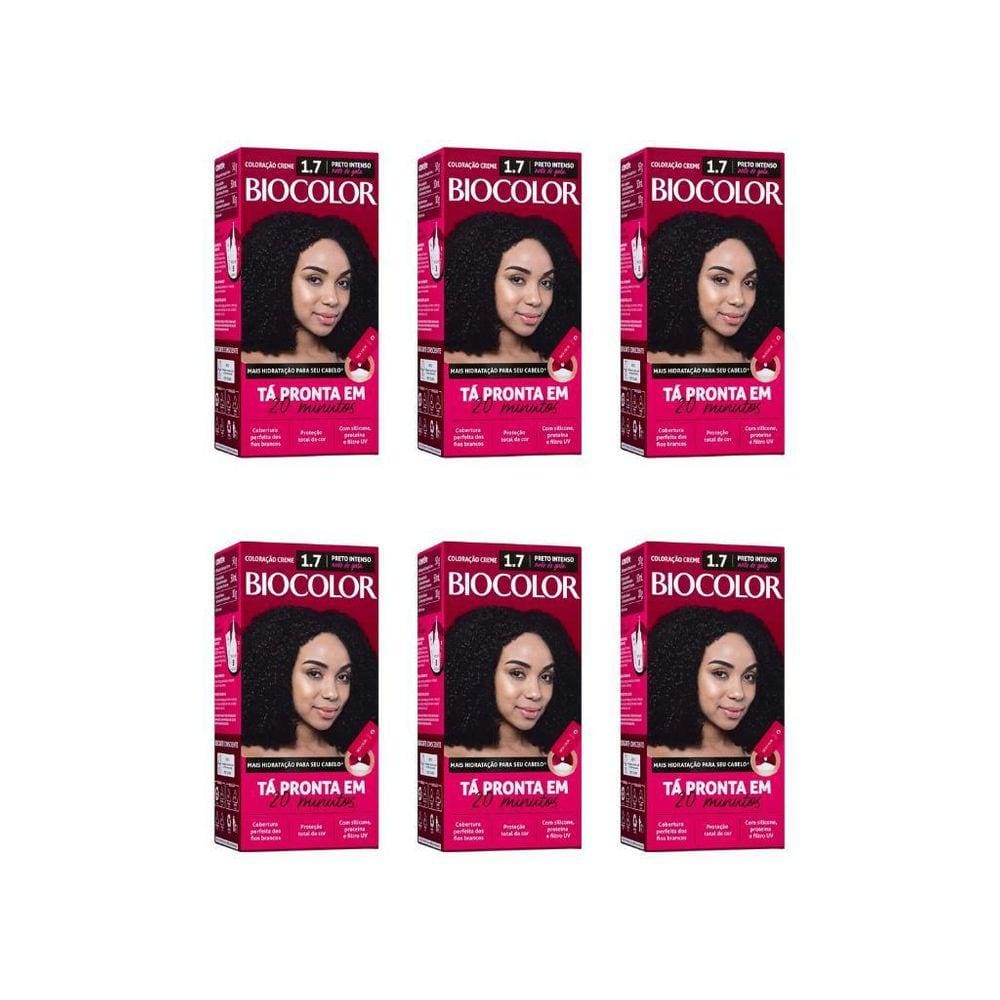 Coloraçao Biocolor Creme 1.7 Preto Int-Kit C/6Un