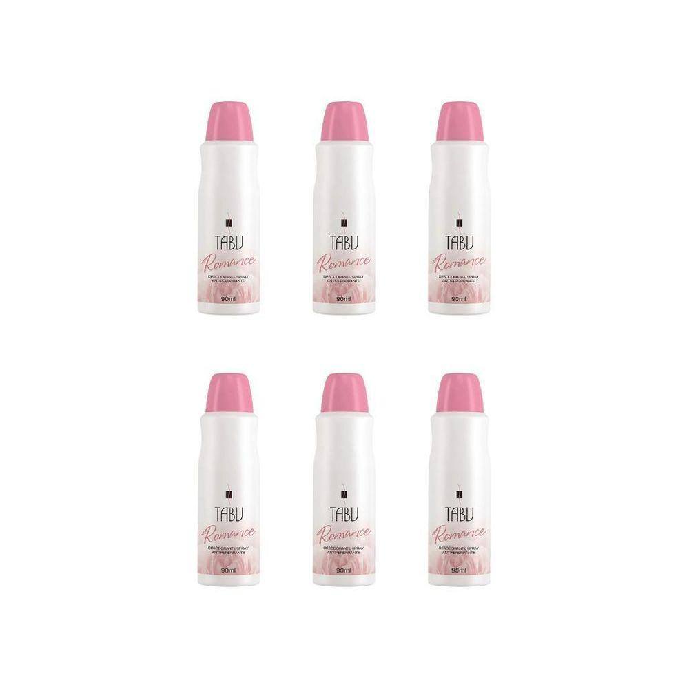 Desodorante Spray Tabu 90Ml Romance - Kit C/6Un
