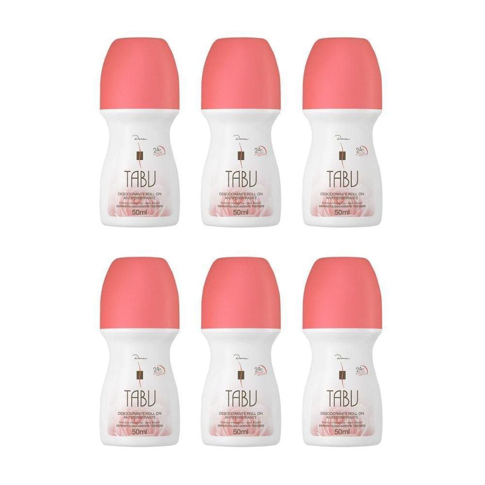 Desodorante Roll-On Tabu Tradicional 50Ml - Kit Com 6Un