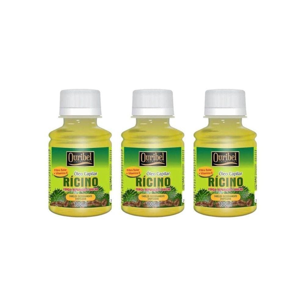 Oleo Capilar Ouribel Ricino 100Ml - Kit Com 3Un