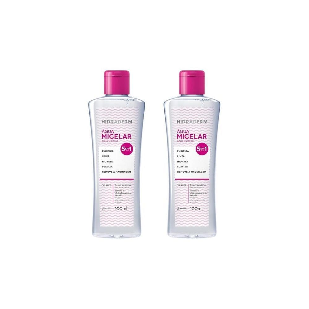Agua Micelar Hidraderm 100Ml Solução Limpeza 5Em1-Kit C/2Un