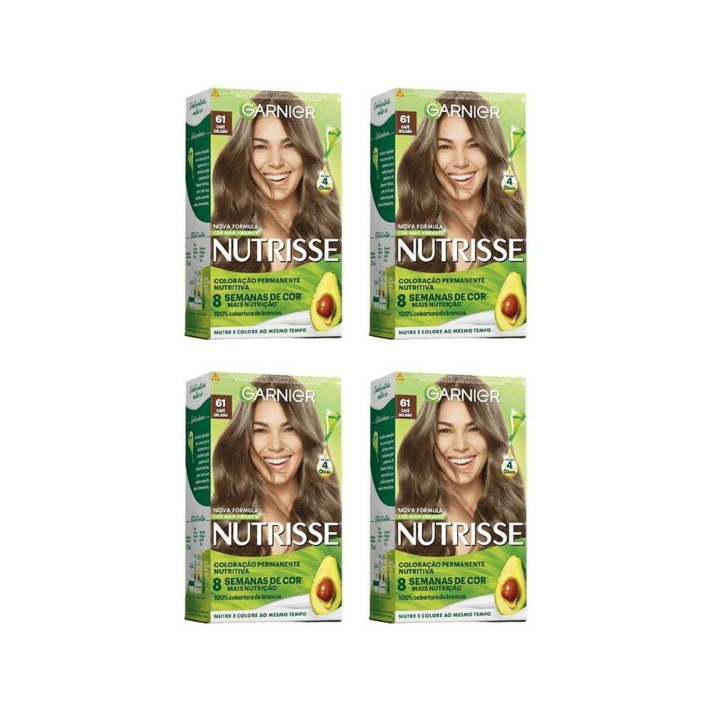 Coloraçao Nutrisse 61 Louro Cinza Escuro-Kit C/4Un