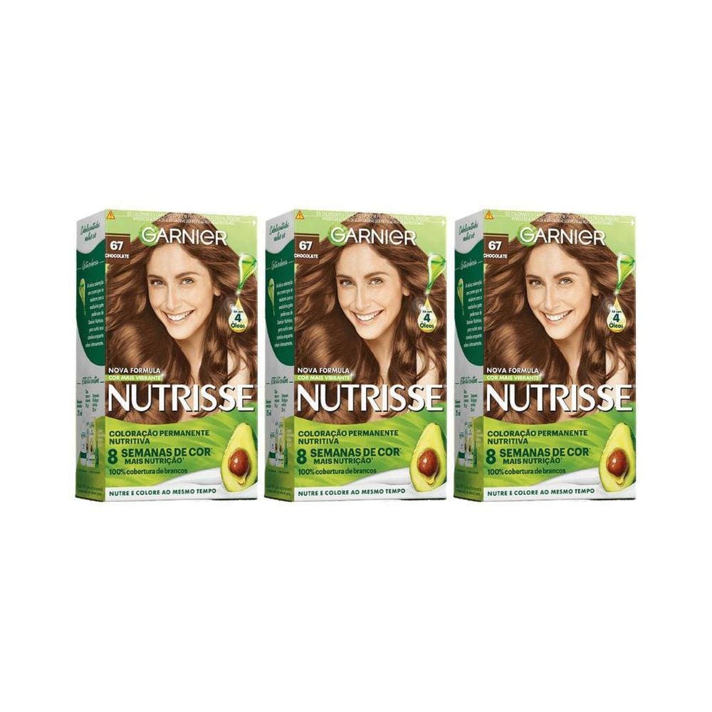 Coloraçao Nutrisse 67 Louro Escuro Dourado Acaju-Kit C/3Un