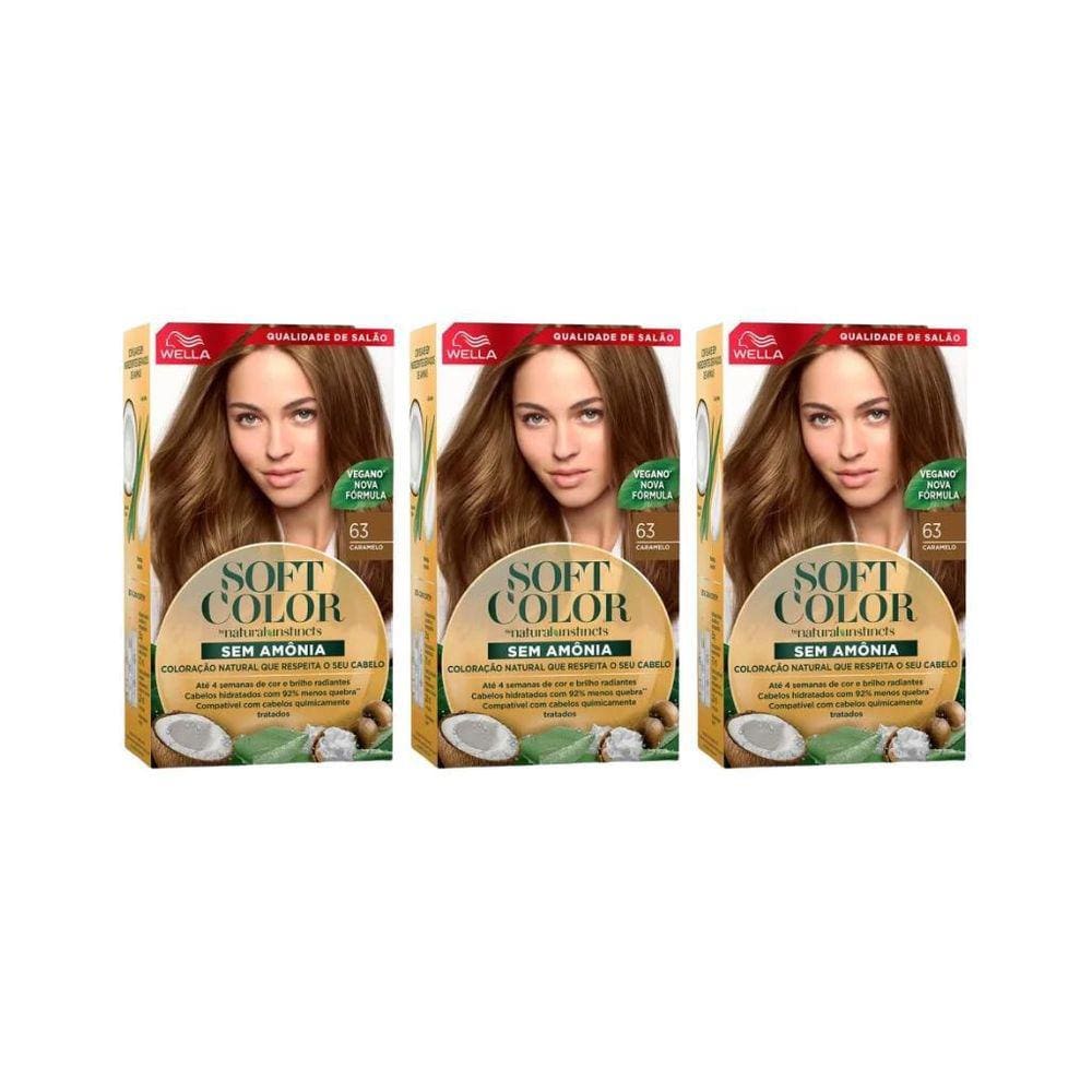 Coloraçao Soft Color 63 Castanho Dourado-Kit C/3Un