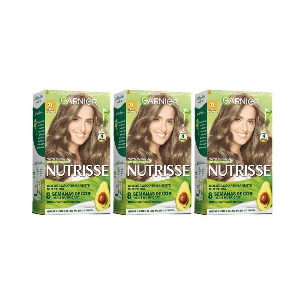 Coloraçao Nutrisse 71 Louro Natural Acinzentado-Kit C/3Un