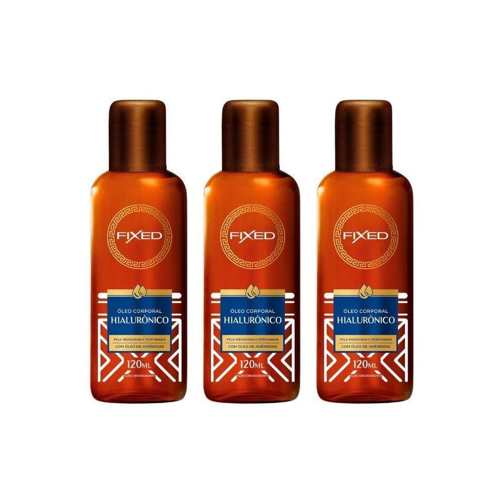 Oleo Fixed Corporal Hialuronico 120Ml - Kit Com 3Un