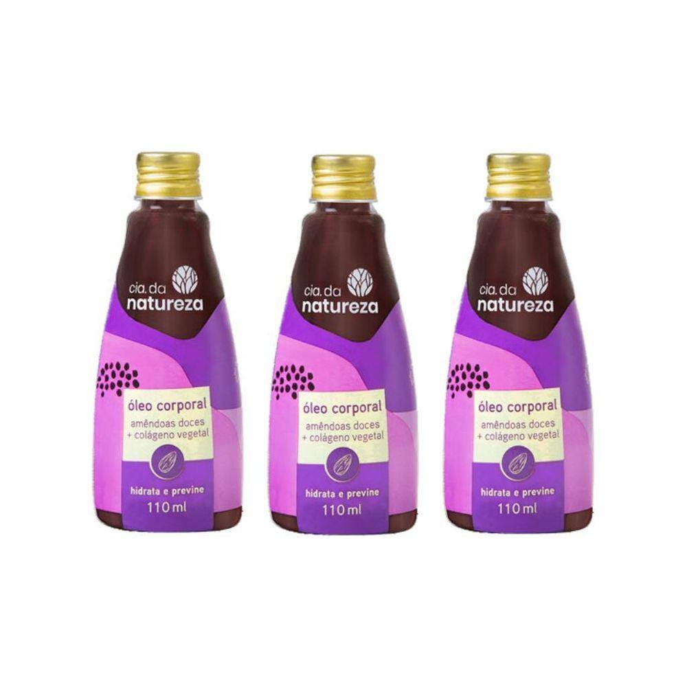 Oleo Corporal Cia Da Natureza Amendoas Colageno 110Ml - 3Un
