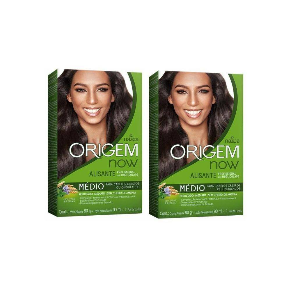 Creme Alisante Origem 80G Medio Ervas Cereais - Kit Com 2Un