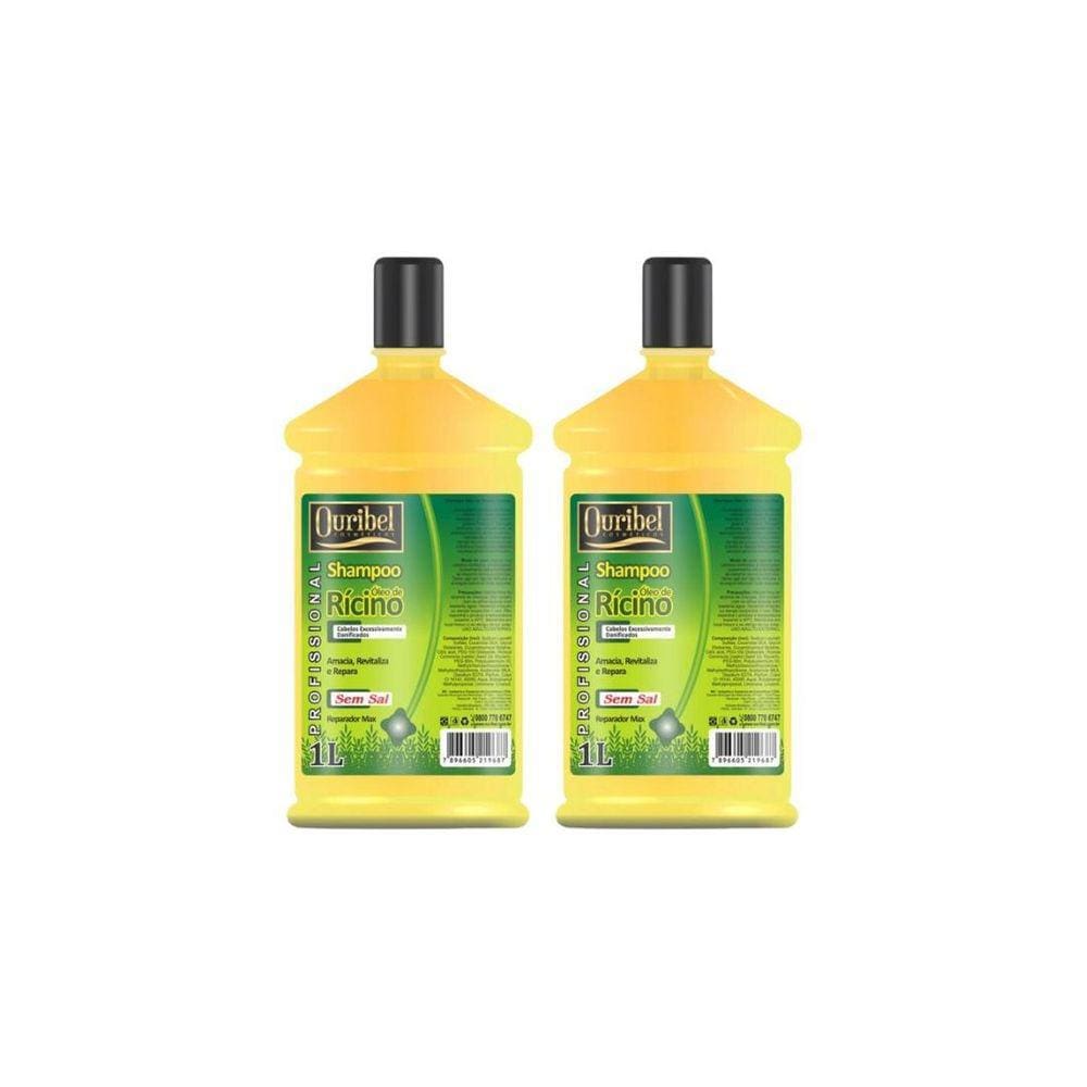 Shampoo Ouribel 1000Ml Oleo De Ricinio - Kit C/2Un