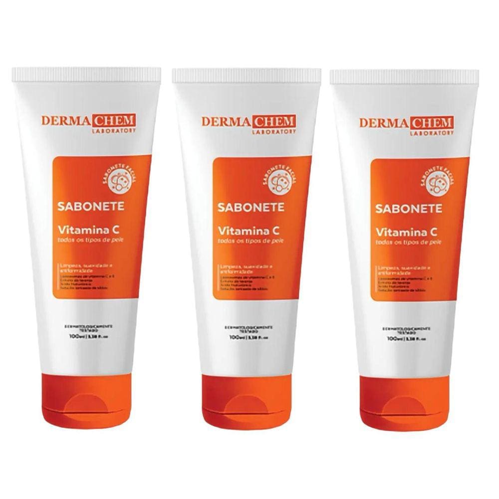 Kit 3 Un.Sabonete Líquido Facial 100Ml Vitamina C Dermachem