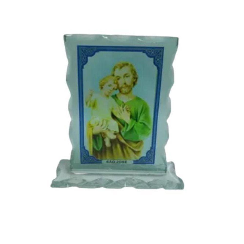 Quadro De Vidro 14,5X12Cm São José - Zp7