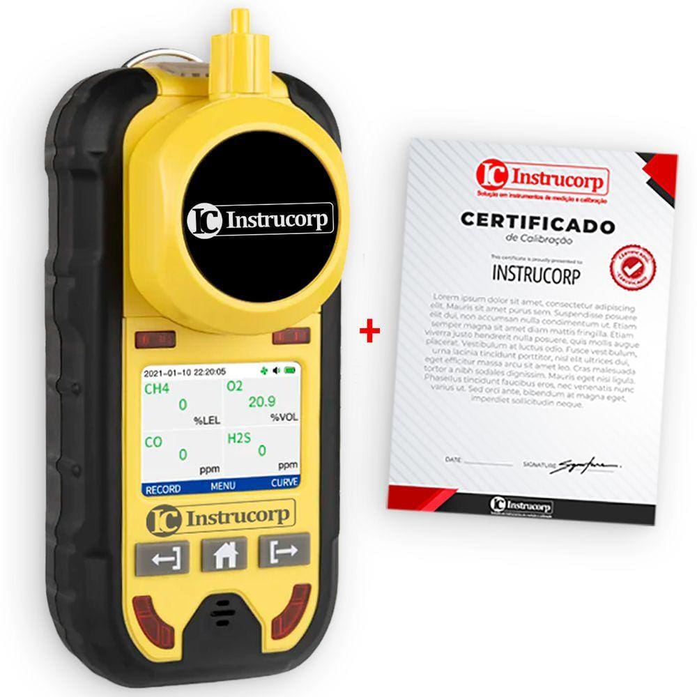 Detector de 4 Gases Portátil - Instrucorp IC-1014