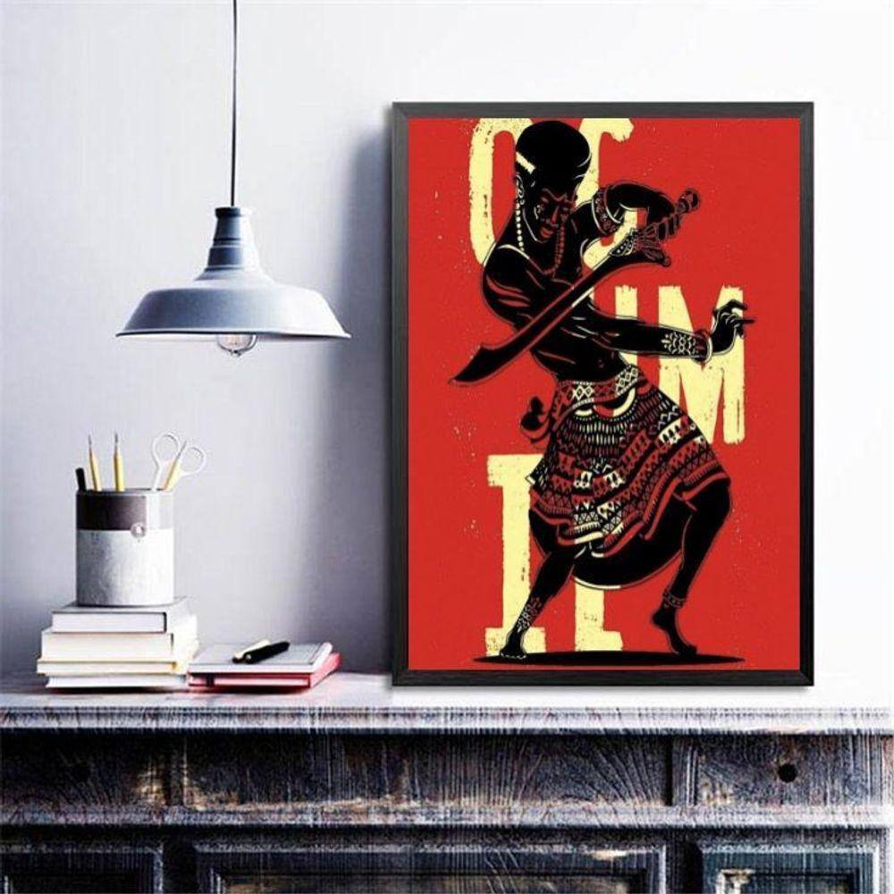 Quadro Poster Candomblé Ogum 45X34Cm