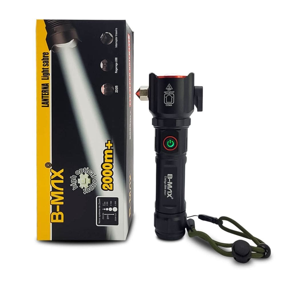 Lanterna Pesca Camping SOS com Quebra Vidro 2000M