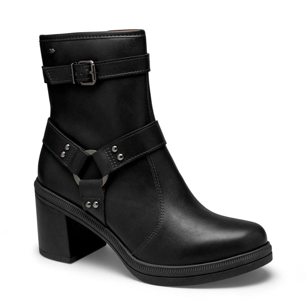 Bota Biker Dakota Cano Curto e Salto Bloco Com Fivelas G9884