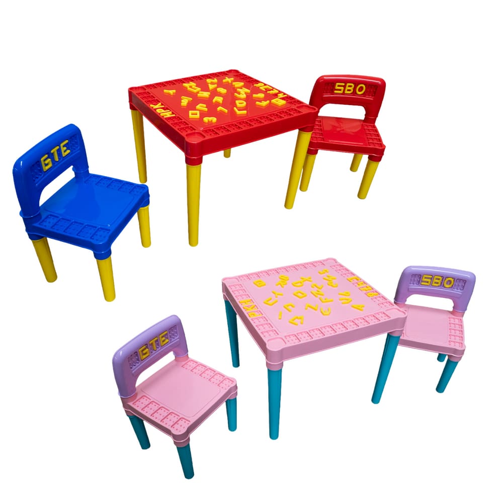 Mesa Educativa Infantil Didática Com Duas Cadeiras Tritec