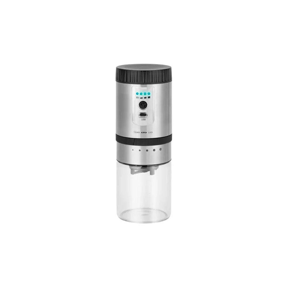 Moedor de Café Elétrico Automático Recarregável USB Recipiente em Vidro Com Tampa