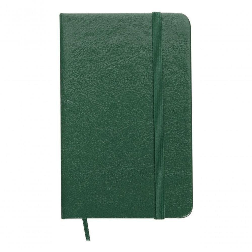 Caderneta Tipo Moleskine Bolso Anotações Couro Sintético Cor Verde