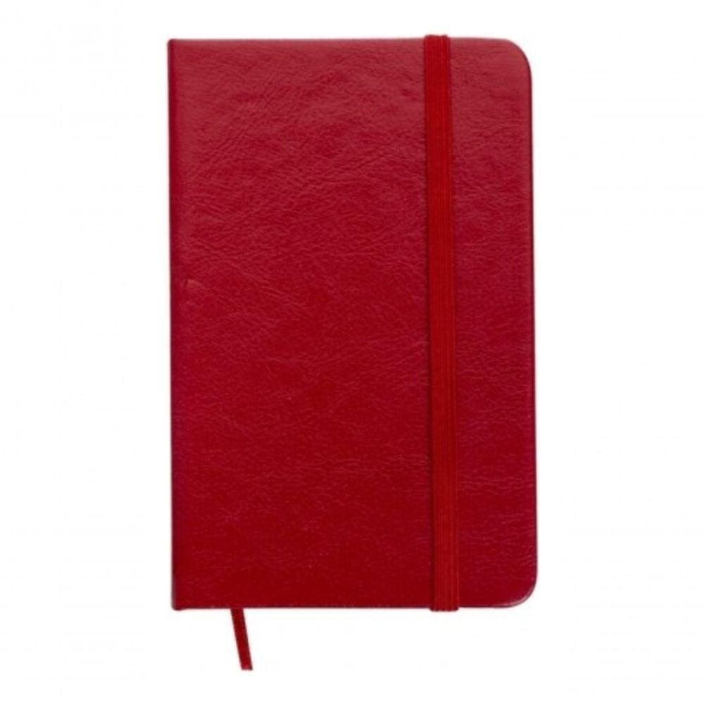 Caderneta Tipo Moleskine Bolso Anotações Couro Sintético Cor Vermelho