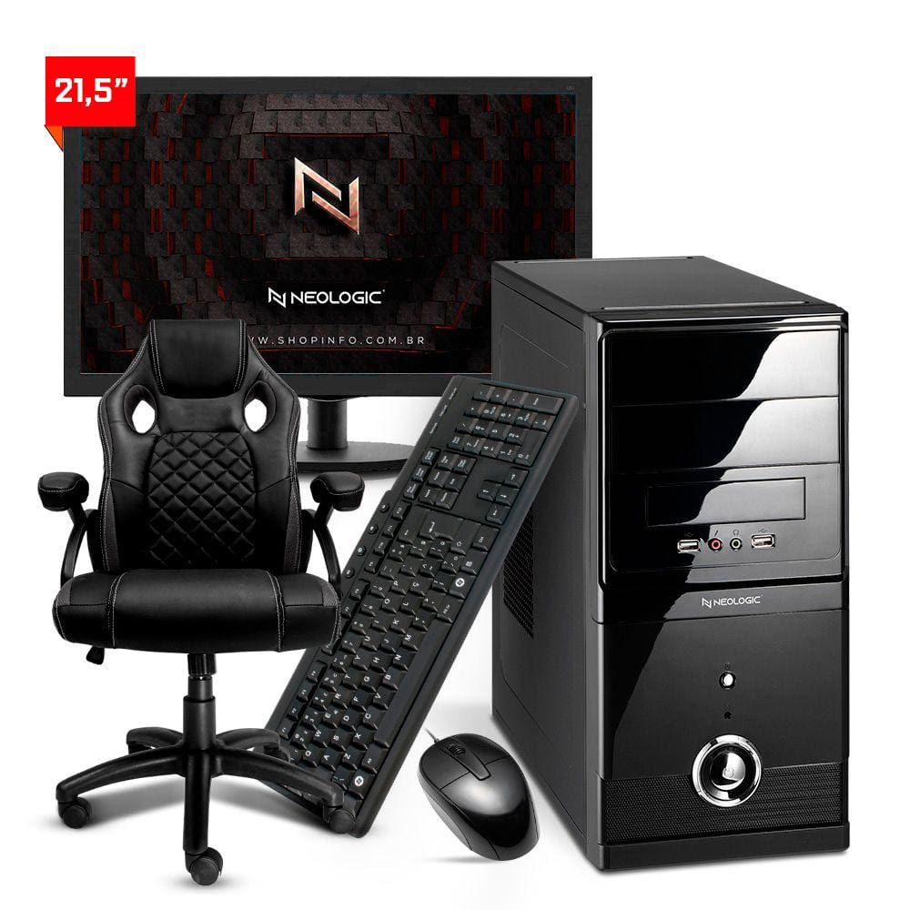 Computador Completo Neologic Home Nli83507 Amd Ryzen 5 5600G (3.9Ghz 19Mb) 16Gb Ssd 480Gb + Cadeira