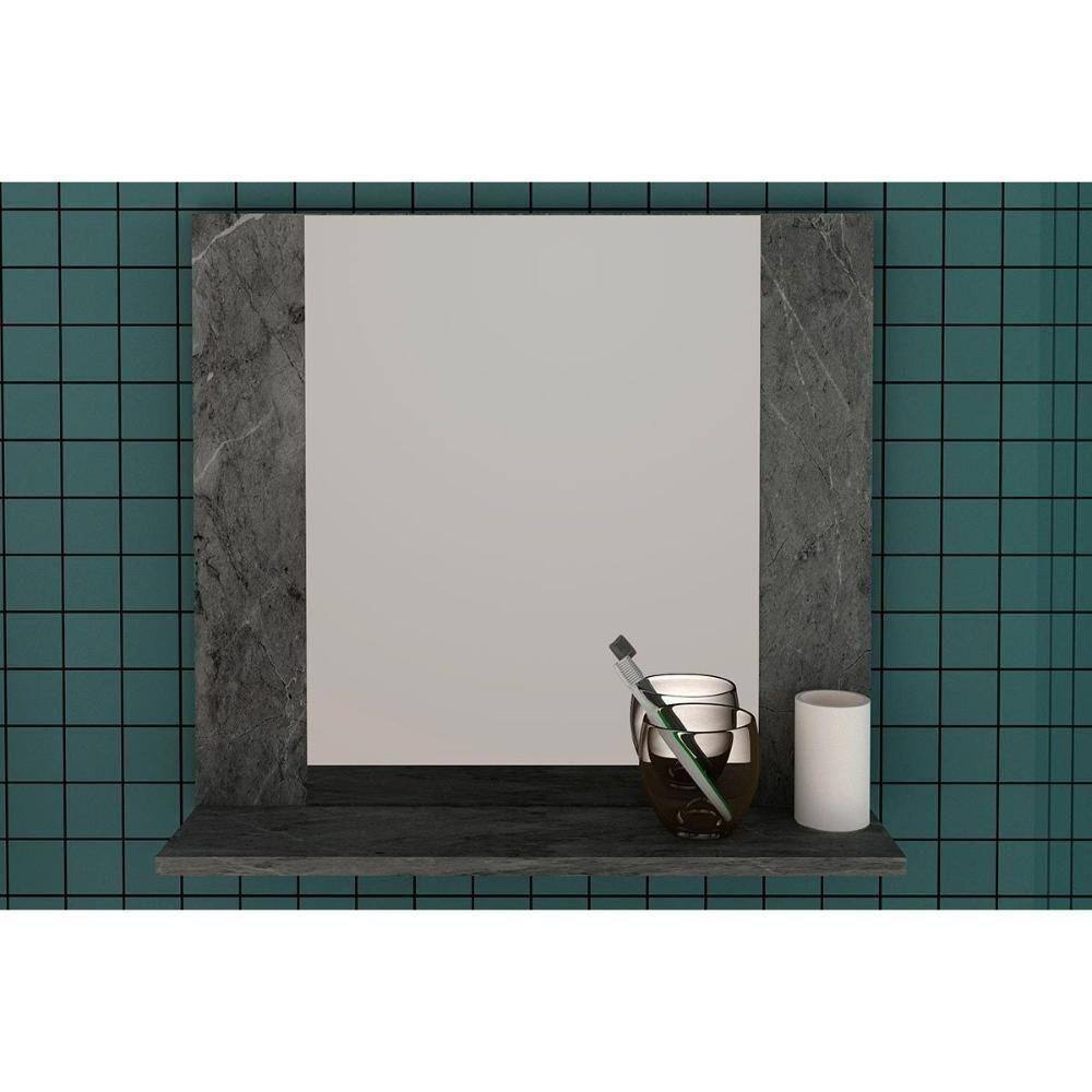 Armário De Banheiro C-espelho Suspenso Bn3610 60cm Cor Mármore Lunar - Tecno Mobili