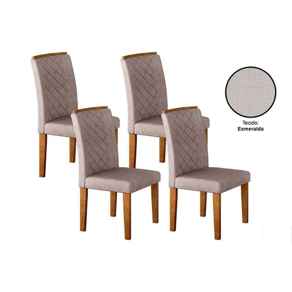 Cadeira Sala De Jantar Jade Kit 4 Un Imbuia/bege - Rufato