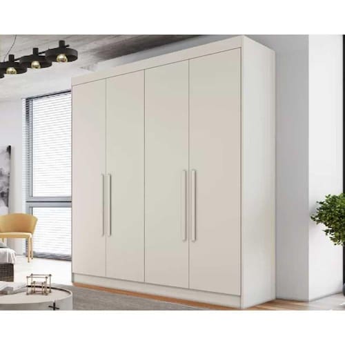 imagem-Guarda Roupa Solteiro 3 Gavetas E 4 Portas Nantes Off White - Europa - Blush