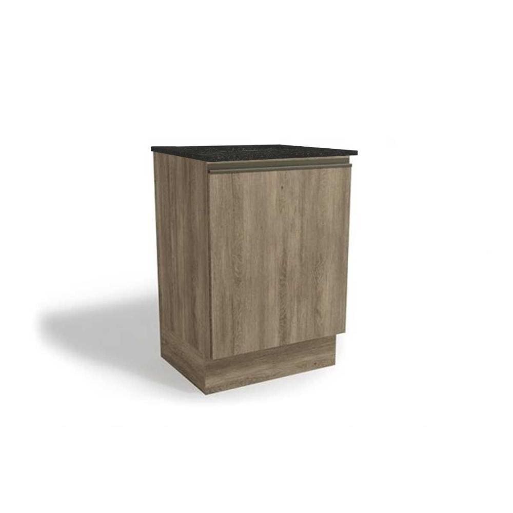 Balcão De Cozinha Maxxi G742 P-cooktop 1 Porta C-tampo 60cm Nogal-preto Brilho - Kappesberg